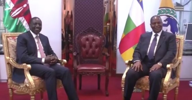 William Ruto presidente de Kenia y Faustin Archange Touadera presidente de la República Centroafricana