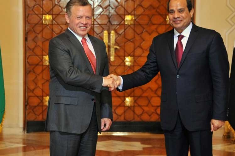 El rey Abdullah II de Jordania y  el Presidente de Egipto, Abdel Fattah  El Sisi