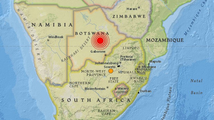 Terremoto de 6,5 sacude Botsuana