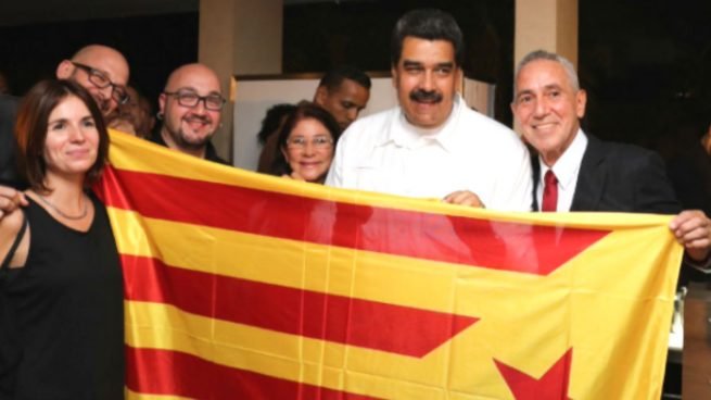 El presidente Maduro y varios Ciudadanos Catalanes