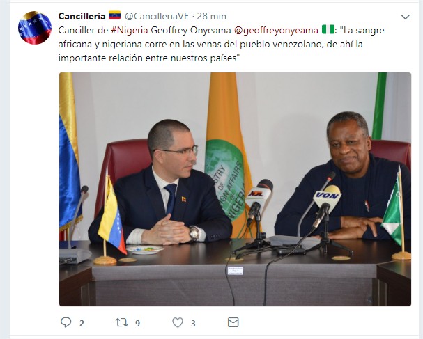 Venezuela y Nigeria en el marco de la Gira de la Dignidad Sur Sur