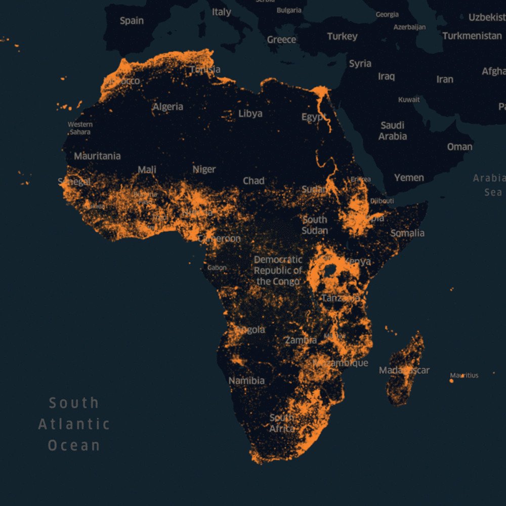 Mapa poblacional de África