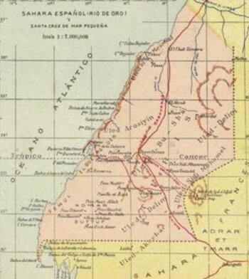 Sahara Occidental mapa antiguo