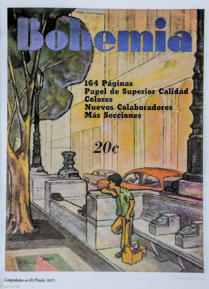 Revista Bohemia. Limpiabotas en El Prado 1957