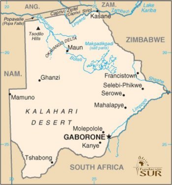 Mapa Botsuana