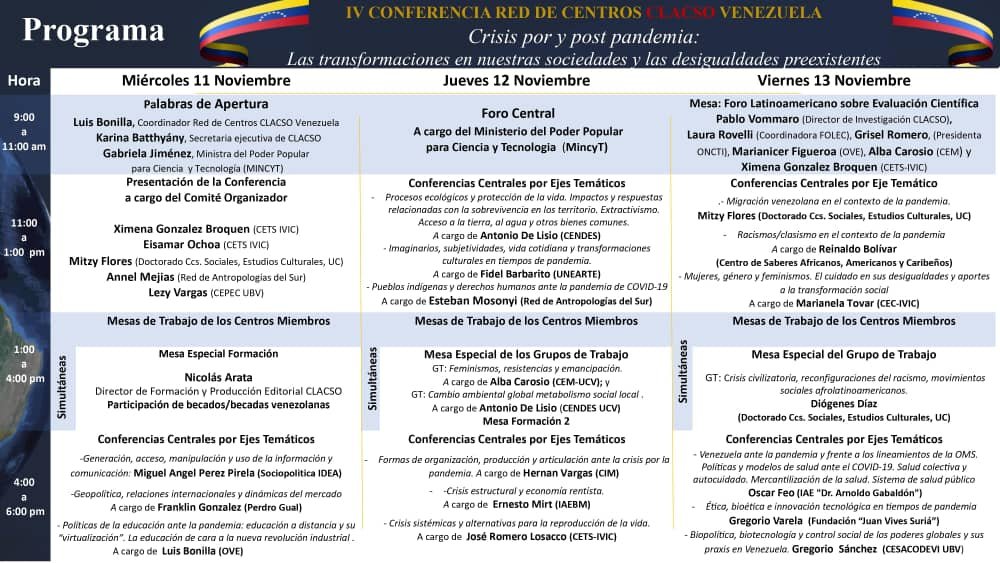 IV Conferencia CLACSO VENEZUELA Programa