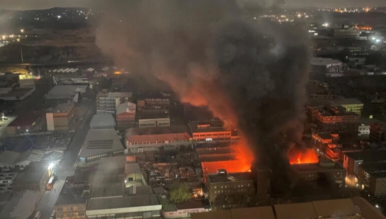Incendio en Sudáfrica