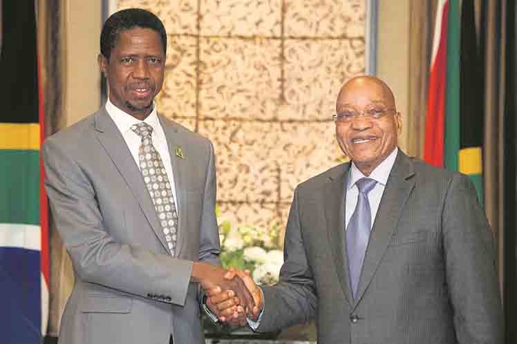 Presidentes Jacob Zuma y Edgar Lungu