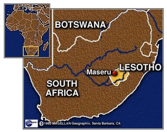 Ubicación geográfica de Lesotho