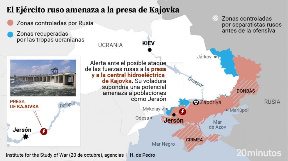 Ucrania teme un ataque contra la presa de Kajovka