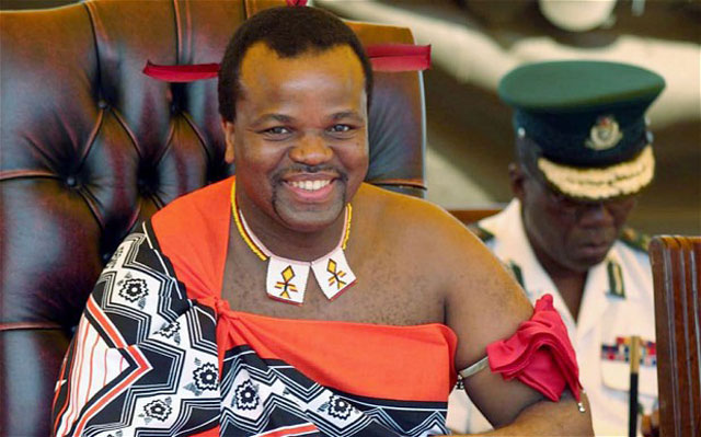 El rey de Swazilandia Su Majestad Mswati III. Foto AFP