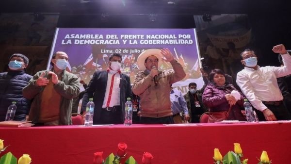 El Frente Nacional rechaza las maniobras de la derecha que pretende escamotear el triunfo de Pedro Castillo frente a Keiko Fujimori